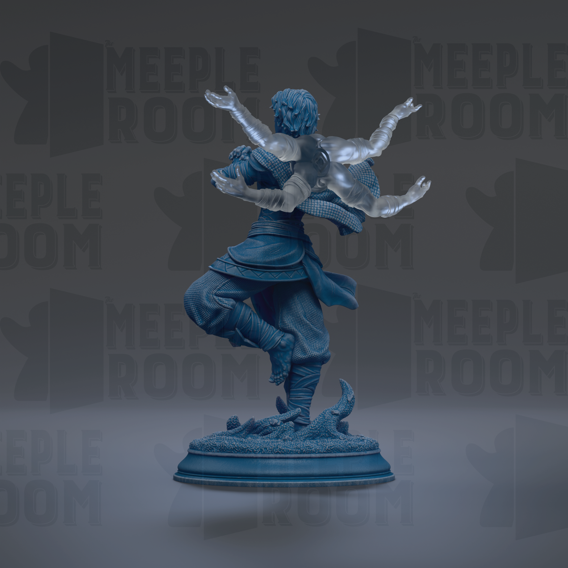A statue of a person with outstretched arms, standing on a pedestal.