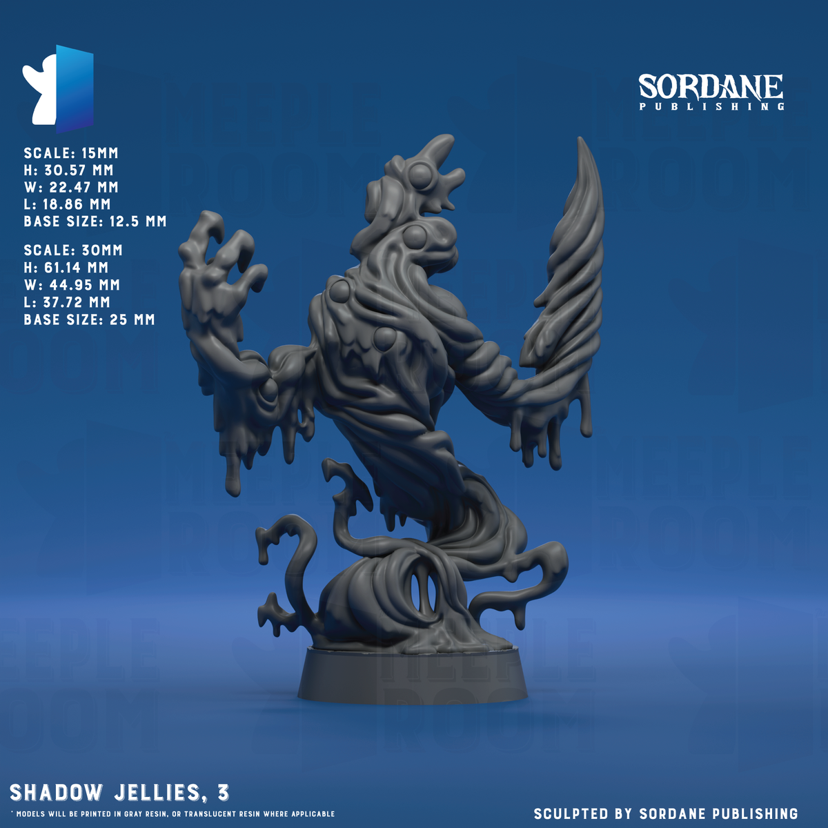 Shadow Jellies by Sordane Publishing | Miniature | TTRPG | Unpainted | Print on Demand