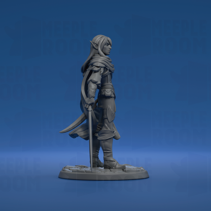 Hassan'dil, Elf Ranger by Twin Goddess Miniatures | Miniature | TTRPG | Unpainted | Print on Demand