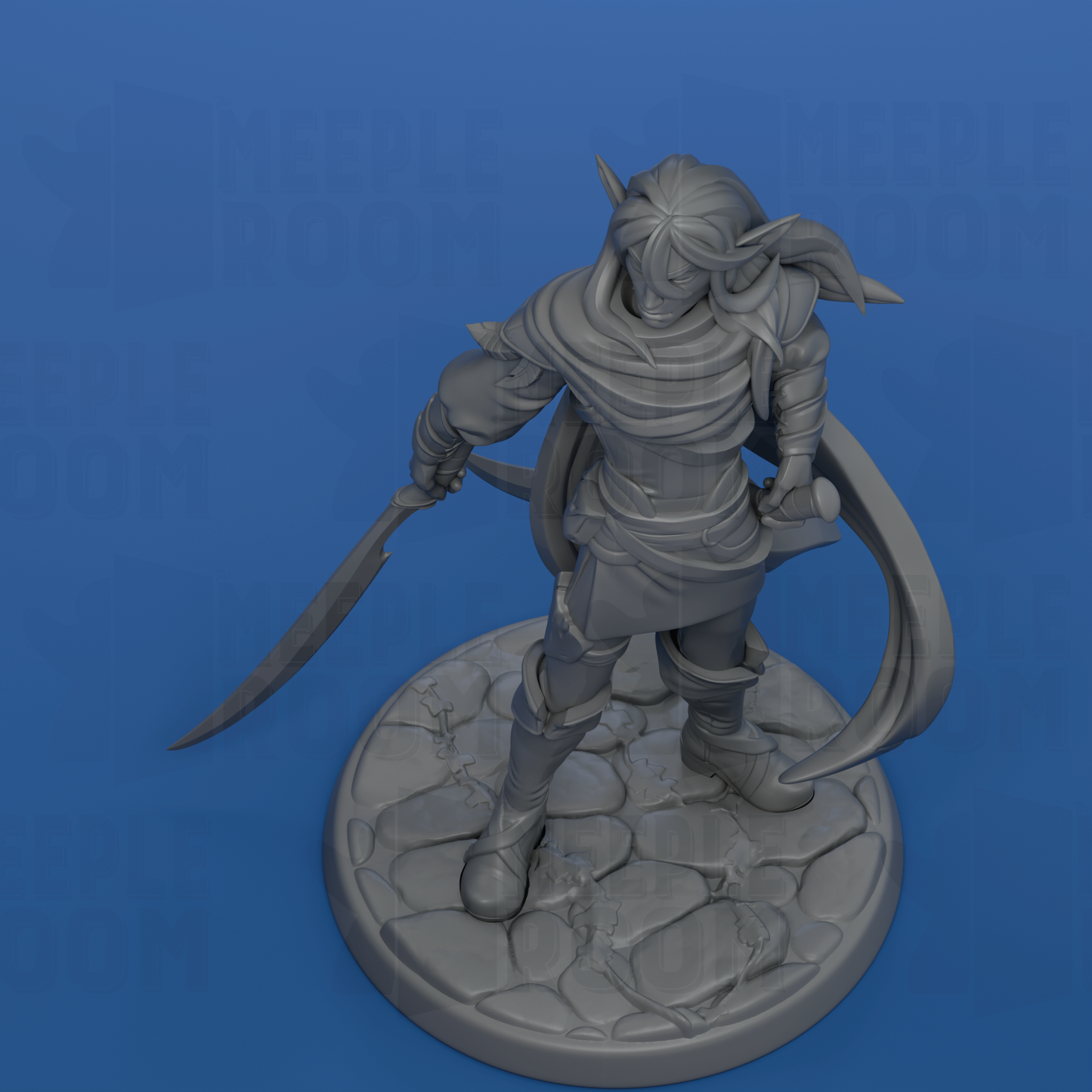 Hassan'dil, Elf Ranger by Twin Goddess Miniatures | Miniature | TTRPG | Unpainted | Print on Demand