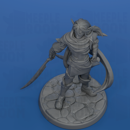 Hassan'dil, Elf Ranger by Twin Goddess Miniatures | Miniature | TTRPG | Unpainted | Print on Demand