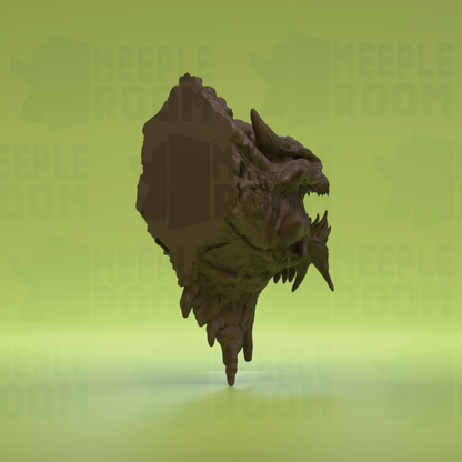 Demonic Dragon, Head-Mount by Dino & Dog | Miniature | TTRPG | Unpainted | Print on Demand