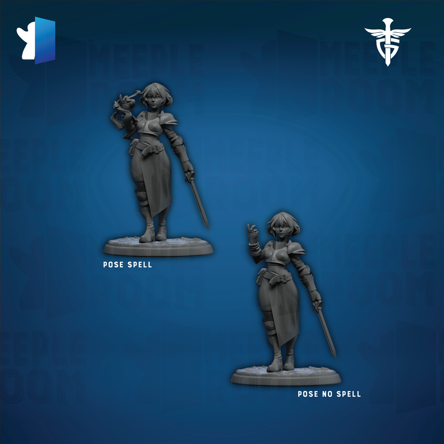 Elidrah, Eldritch Knight by Twin Goddess Miniatures | Miniature | TTRPG | Unpainted | Print on Demand