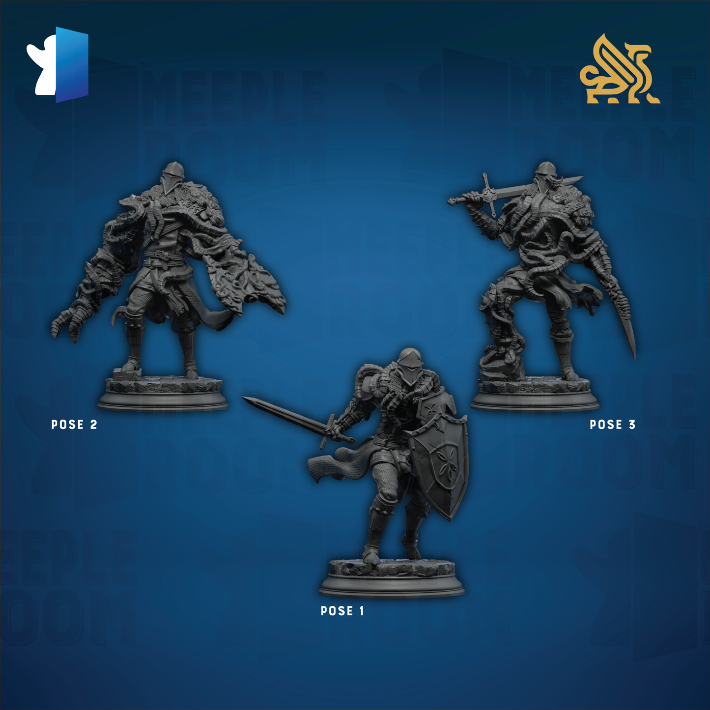 The Blight's Warriors, Blighted Knights by DM Stash | Miniature | TTRPG | Unpainted | Print on Demand