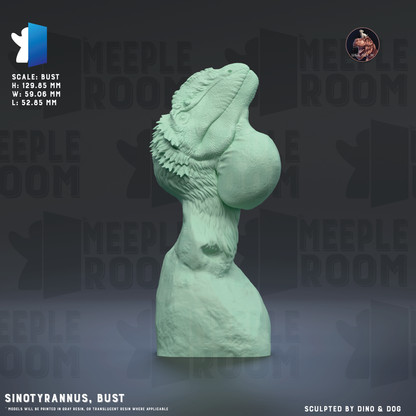 Sinotyrannus, Bust by Dino & Dog | Miniature | TTRPG | Unpainted | Print on Demand