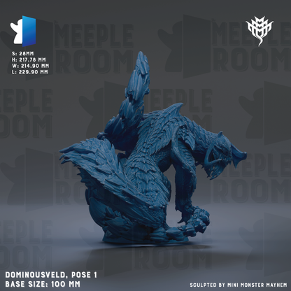 a blue statue of a dragon on a gray background