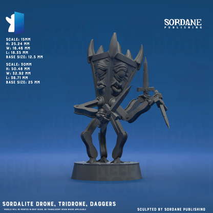 Sordalite Drone, Tridrone by Sordane Publishing | Miniature | TTRPG | Unpainted | Print on Demand