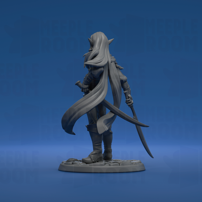 Hassan'dil, Elf Ranger by Twin Goddess Miniatures | Miniature | TTRPG | Unpainted | Print on Demand