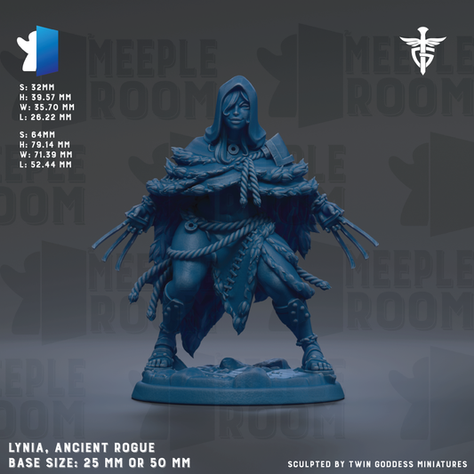 a blue statue of a woman with a sword