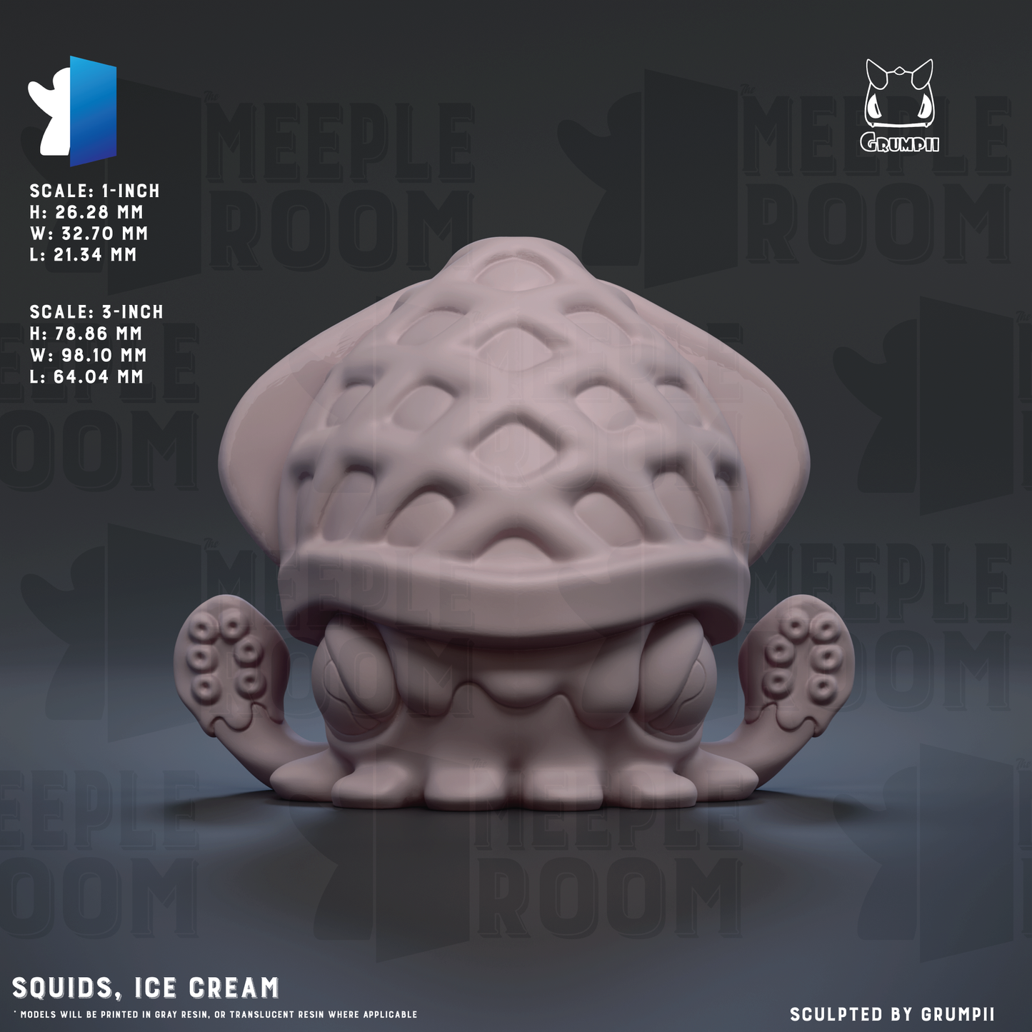 Squids by Grumpii | Miniature | TTRPG | Unpainted | Print on Demand