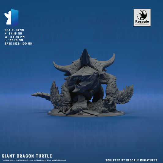 Giant Dragon Turtle by Rescale Miniatures | Miniature | TTRPG | Unpainted | Print on Demand