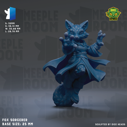 a blue fantasy-themed figurine of a fox-like creature, possibly a magical or magical creature, with a detailed design and dynamic pose.