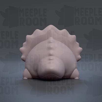 A 3D rendering of a pink, fluffy object resembling a small, furry creature or animal.