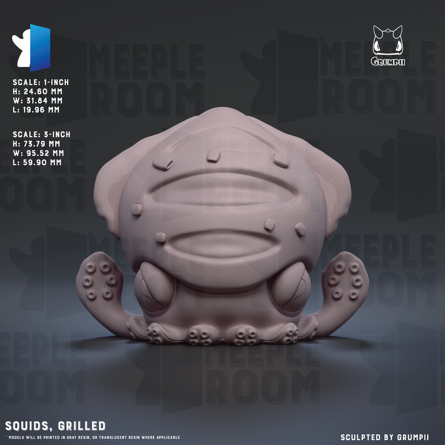 Squids by Grumpii | Miniature | TTRPG | Unpainted | Print on Demand