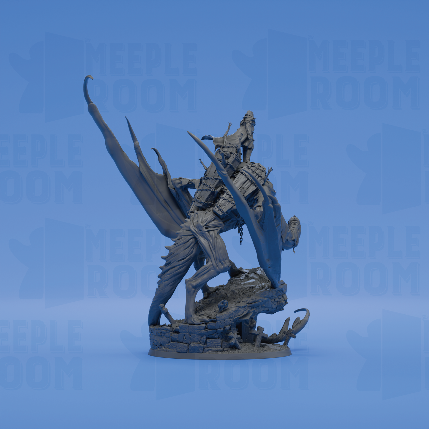 Nightwing Mourner, Mounted by Rescale Miniatures | Miniature | TTRPG | Unpainted | Print on Demand