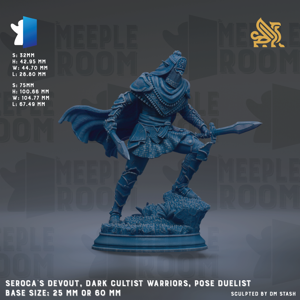 SEROCA'S DEVOUT, DARK CULTIST WARRIORS, POSE DUALIST BASE SIZE: 25MM OR 60MM