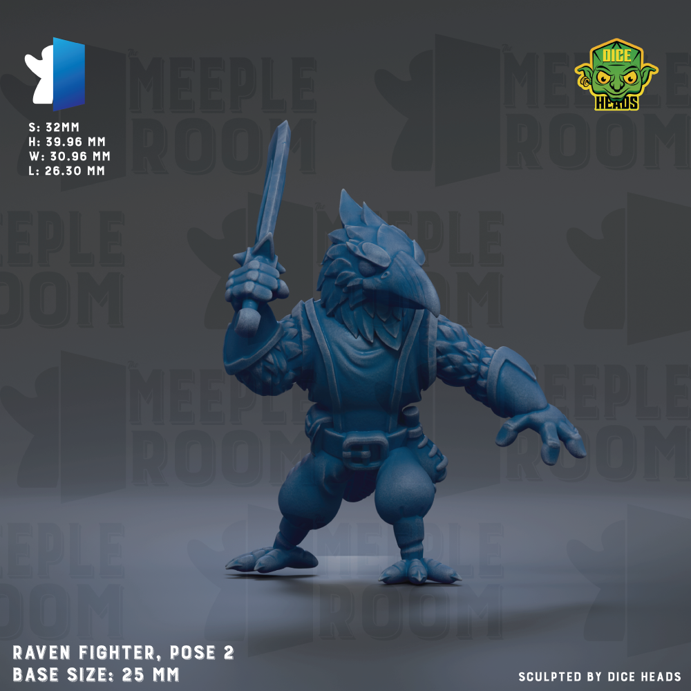 The image is a 3D rendering of a blue bird-like creature holding a sword, with the text "MEIPLE ROOM" and "MEIPLE ROOM" repeated multiple times in the background.