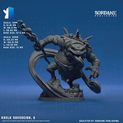 Krelk Sovereign by Sordane Publishing | Miniature | TTRPG | Unpainted | Print on Demand