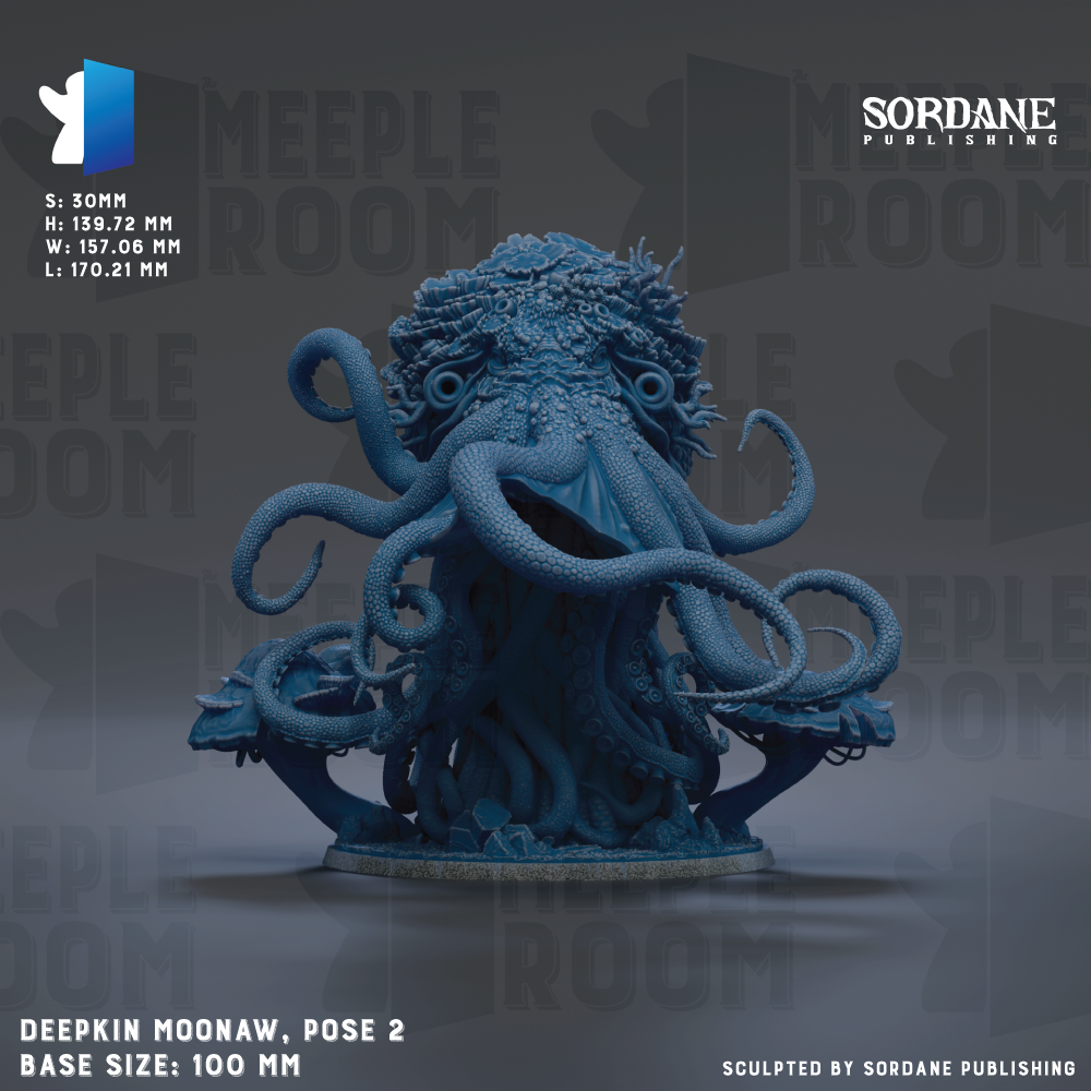 The image is a 3D rendering of a large, intricate blue octopus sculpture. The sculpture is positioned in the center of the image and appears to be the main focus. The background of the image is dark, which contrasts with the blue color of the octopus and makes it stand out. The image does not contain any text or additional objects, and the overall composition is simple and clear.