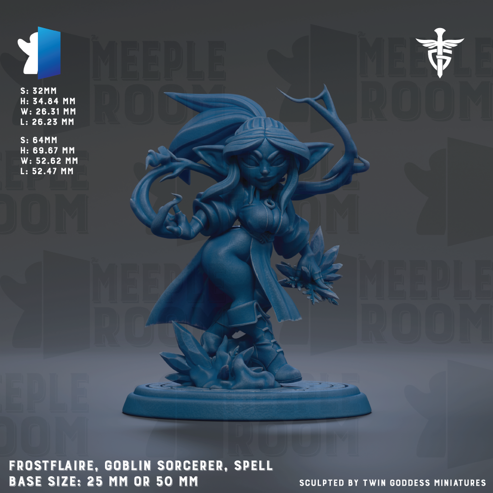 a blue statue of a woman with a sword