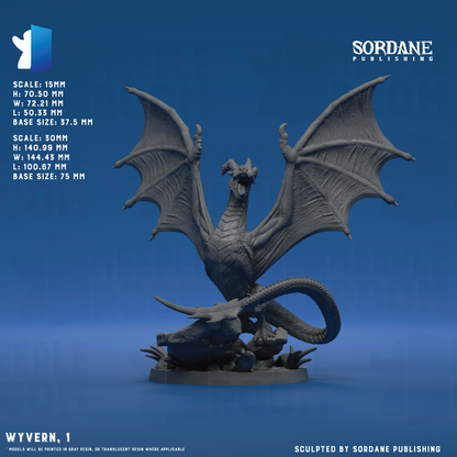 Wyvern by Sordane Publishing | Miniature | TTRPG | Unpainted | Print on Demand