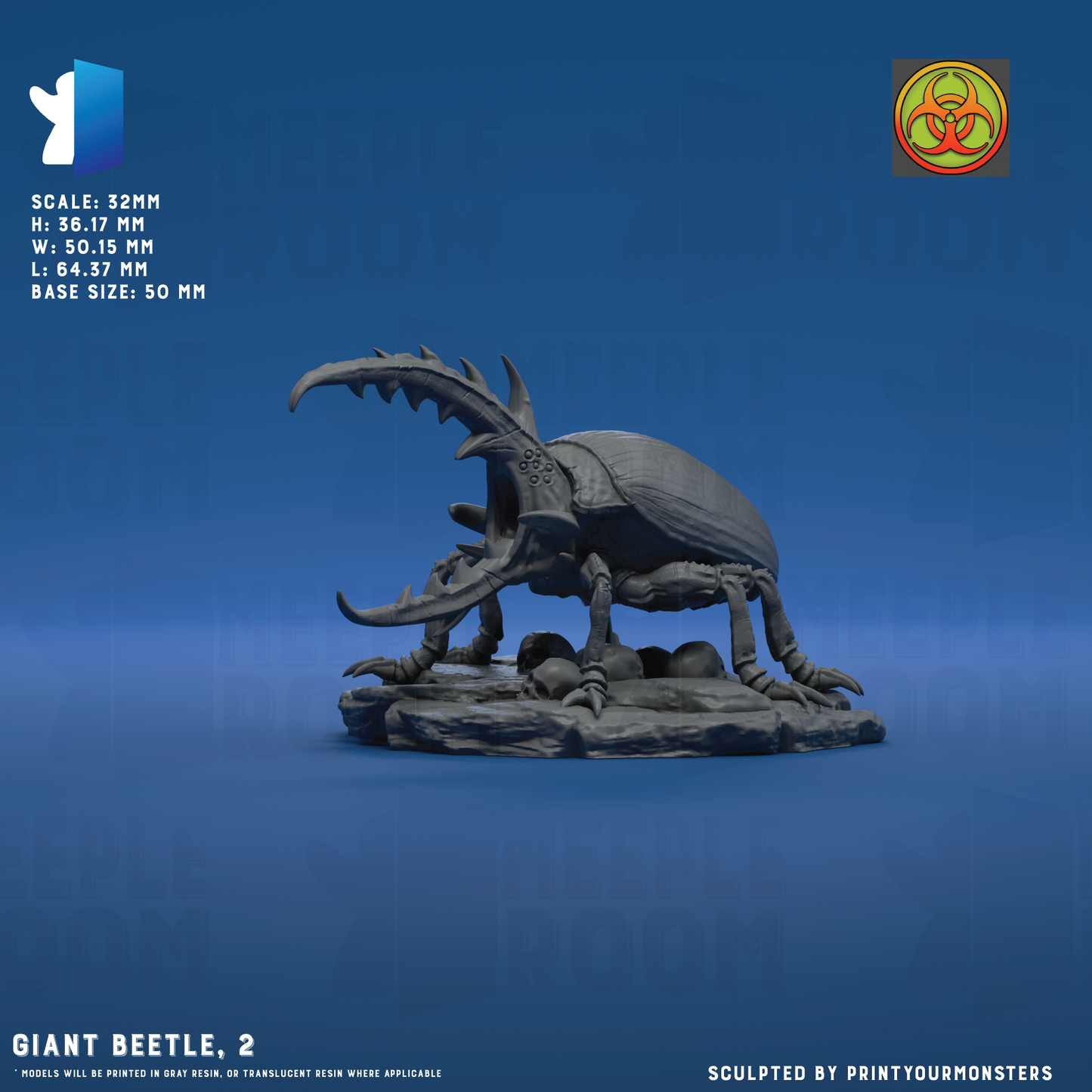 Giant Beetle by PrintYourMonsters | Miniature | TTRPG | Unpainted | Print on Demand