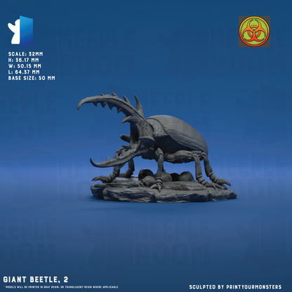 Giant Beetle by PrintYourMonsters | Miniature | TTRPG | Unpainted | Print on Demand