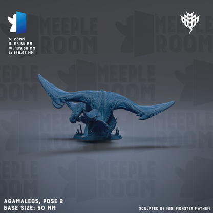 a blue plastic model of an animal with long horns