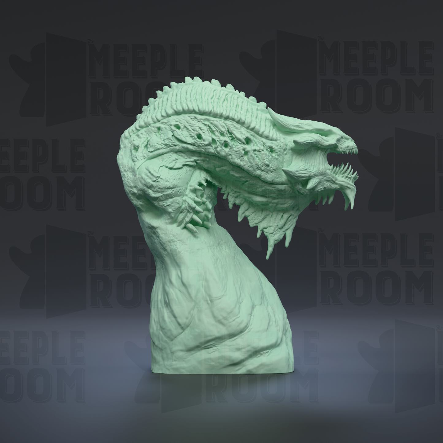 Demonic Dragon, Adult, Open Mouth, Bust by Dino & Dog | Miniature | TTRPG | Unpainted | Print on Demand