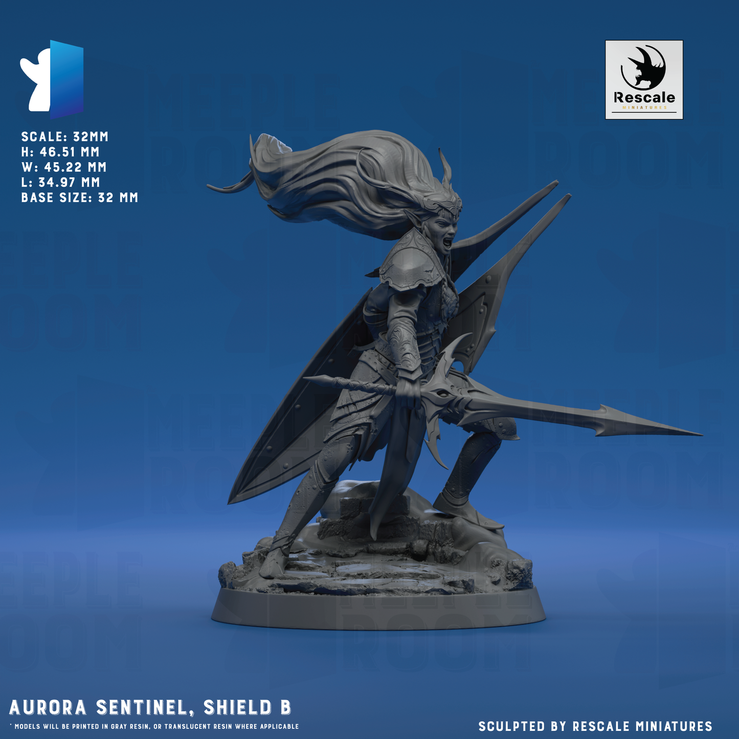 Aurora Sentinel by Rescale Miniatures | Miniature | TTRPG | Unpainted | Print on Demand