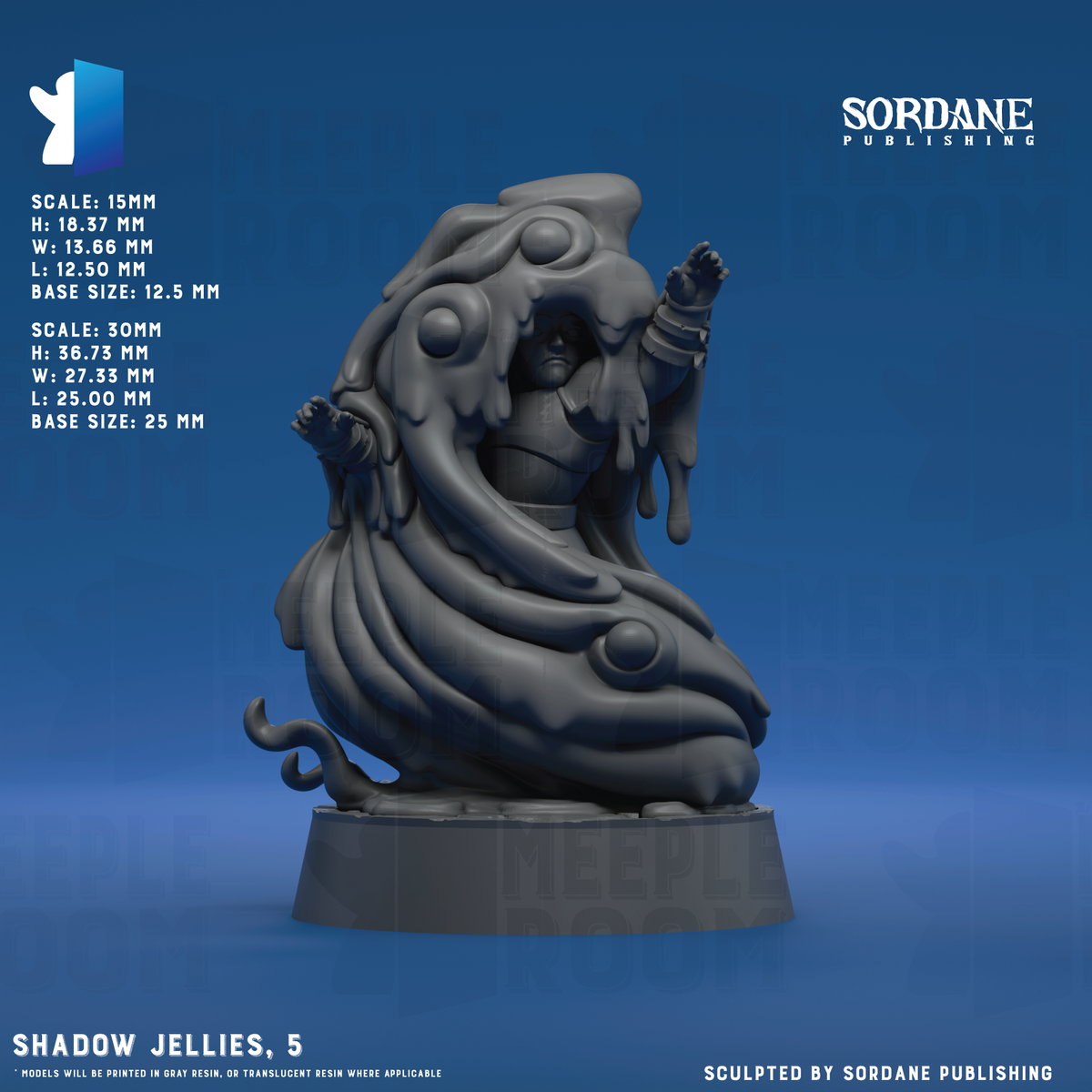 Shadow Jellies by Sordane Publishing | Miniature | TTRPG | Unpainted | Print on Demand