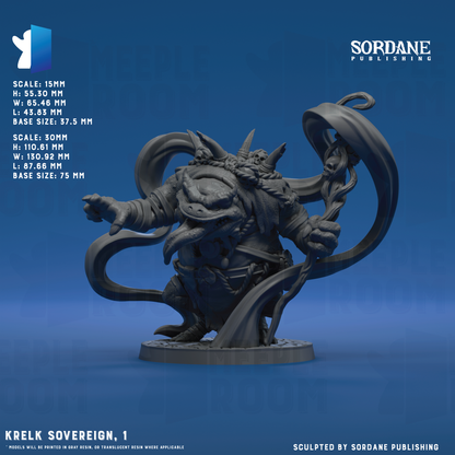 Krelk Sovereign by Sordane Publishing | Miniature | TTRPG | Unpainted | Print on Demand