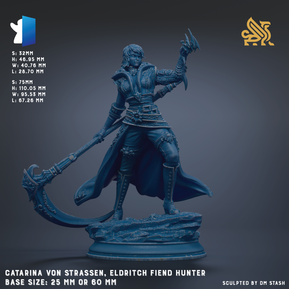 A 3D model of a female character with a sword and a cape, standing on a rock. The character appears to be an elf or elf-like figure.