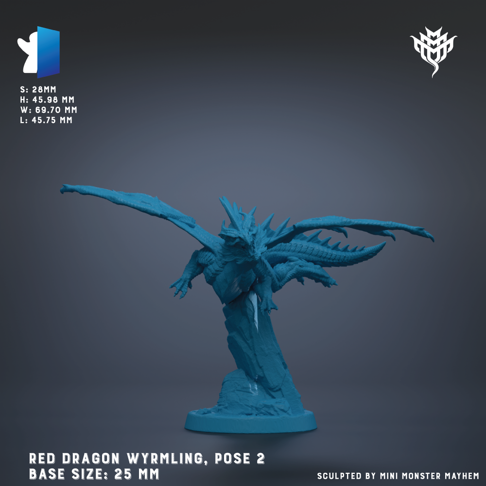 a blue dragon figurine posed in a dynamic stance, with its wings spread wide. The dragon is the central focus of the image, which is a 3D rendering of a figurine. The image does not contain any text, and the dragon is the only object present.