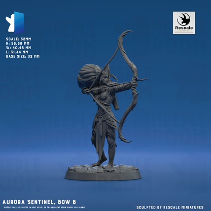 Aurora Sentinel by Rescale Miniatures | Miniature | TTRPG | Unpainted | Print on Demand