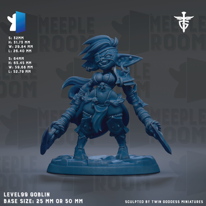 The image is a detailed 3D model of a blue-colored female character, likely a female warrior or warrior girl, with a sword in her hand. The character appears to be a base size of 25mm or 50mm, depending on the perspective. The image is a sculpture of the character, and it is displayed against a dark background with the text "MEIPLE ROOM" repeated multiple times.