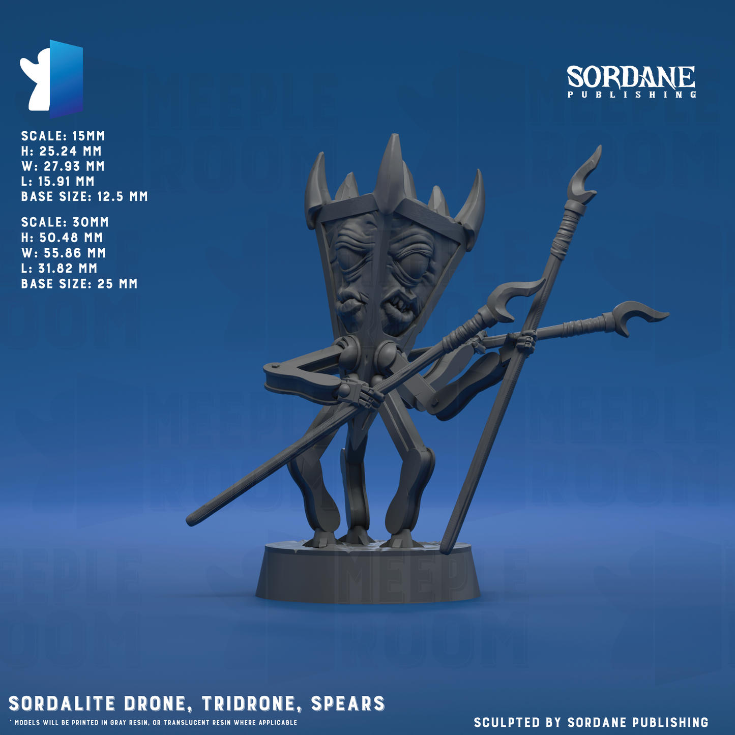 Sordalite Drone, Tridrone by Sordane Publishing | Miniature | TTRPG | Unpainted | Print on Demand