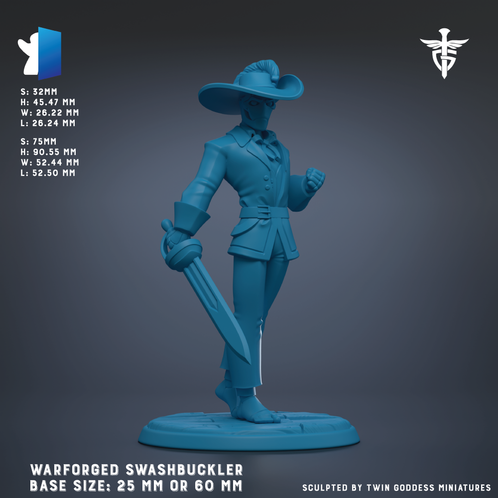 A 3D model of a blue character wearing a hat and holding a sword, with a price tag of $32.50.