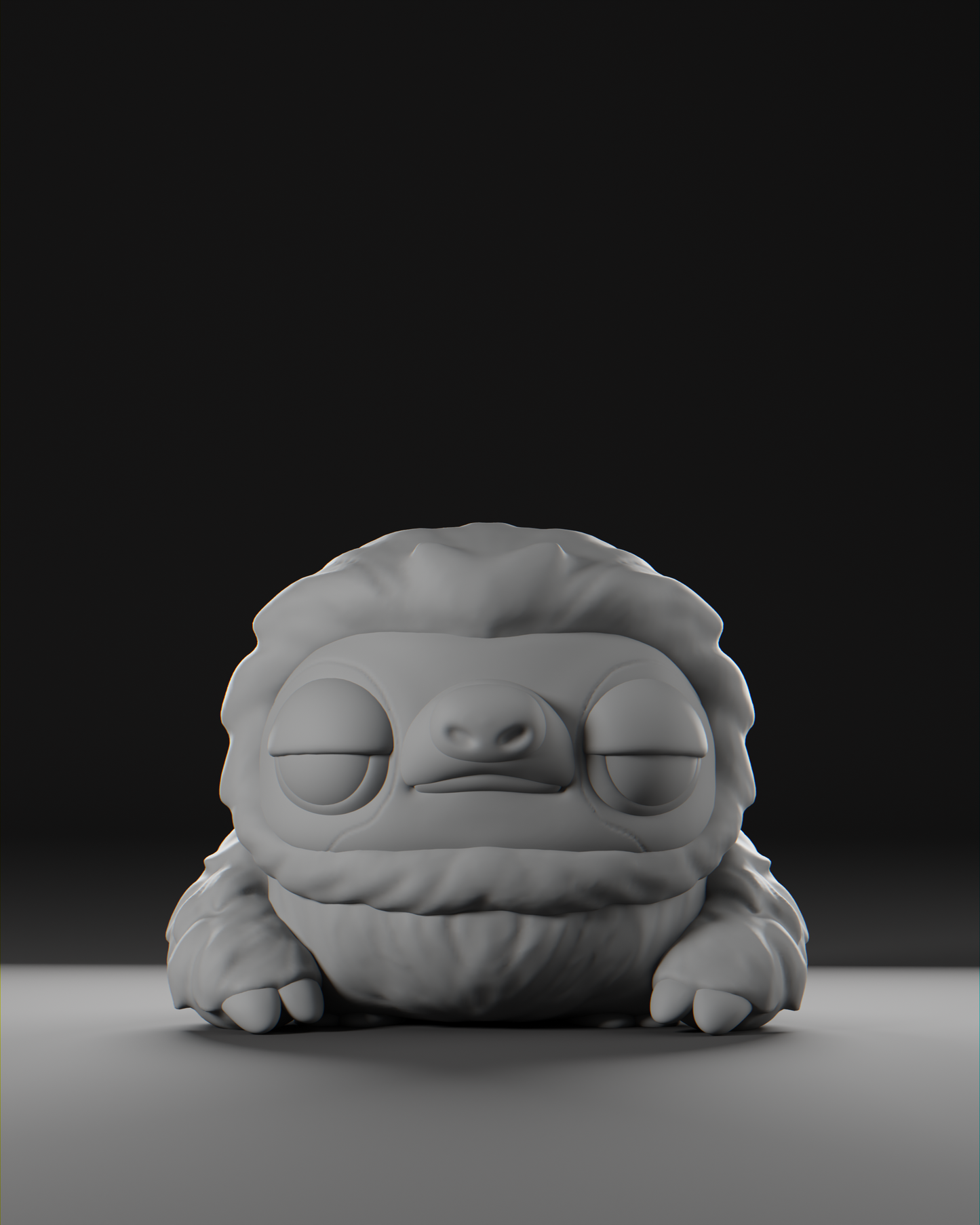 a 3d model of a creature sitting on a table