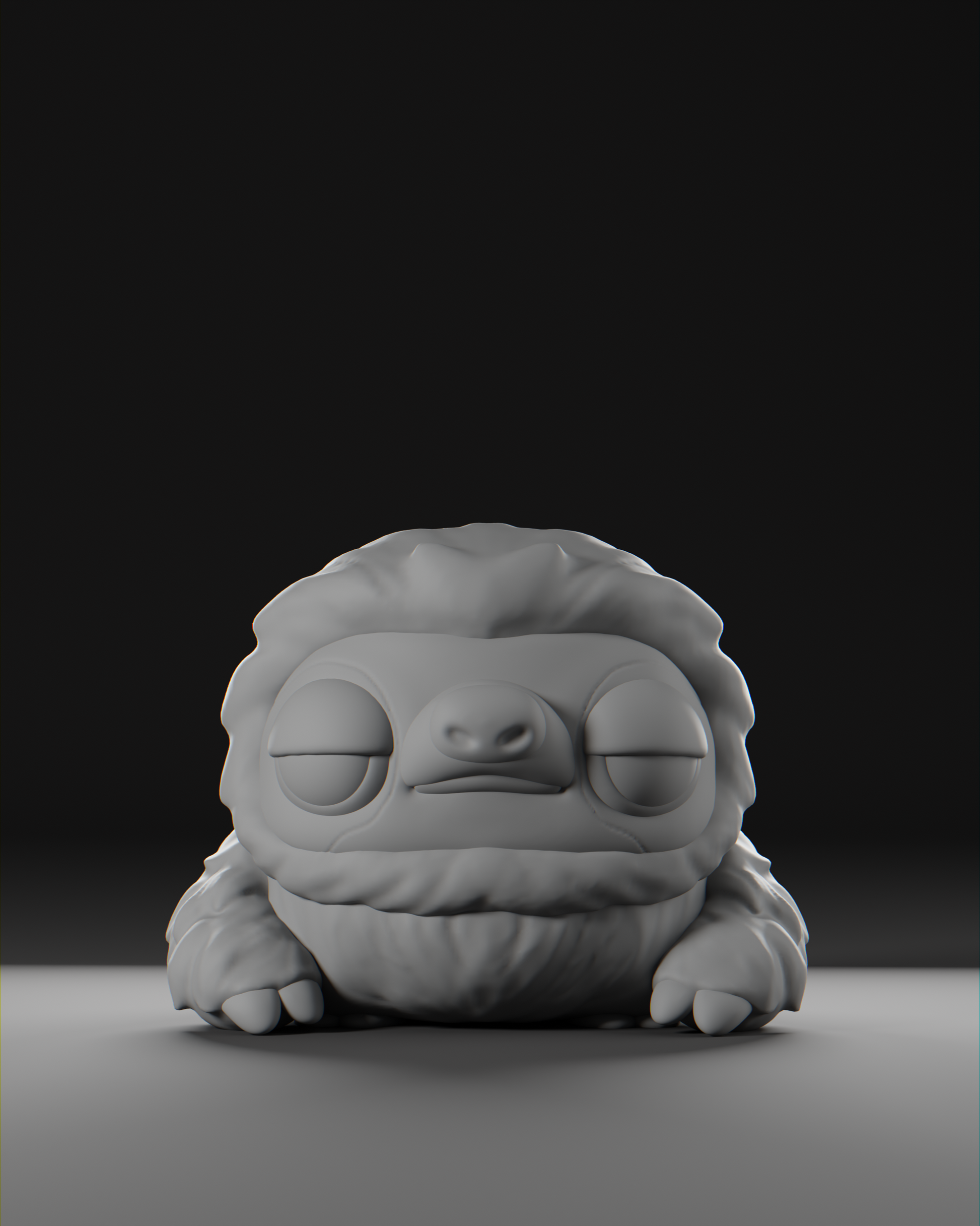 a 3d model of a creature sitting on a table