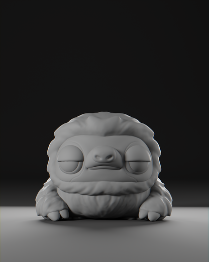 a 3d model of a creature sitting on a table