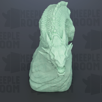 Demonic Dragon, Adult, Open Mouth, Bust by Dino & Dog | Miniature | TTRPG | Unpainted | Print on Demand