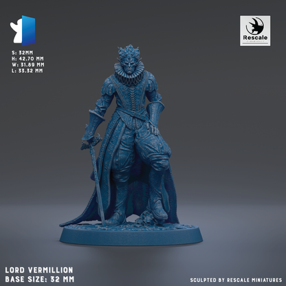 A 3D model of a blue armored figure, likely a character from a fantasy or science fiction setting, standing on a base.