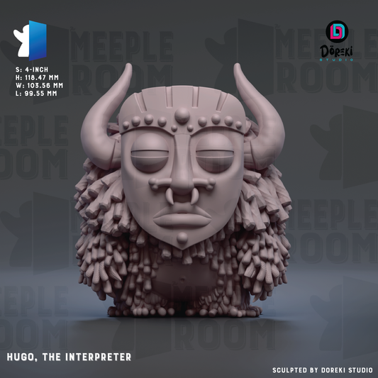 a 3D rendering of a large, horned creature with a detailed face and intricate features.