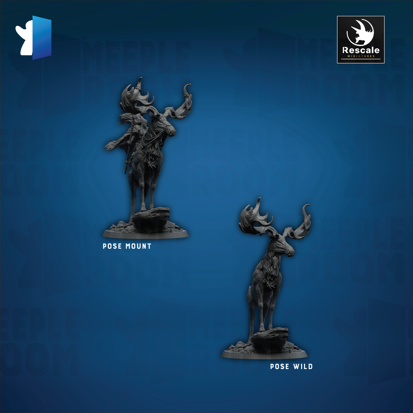 White-Stag Queen by Rescale Miniatures | Miniature | TTRPG | Unpainted | Print on Demand