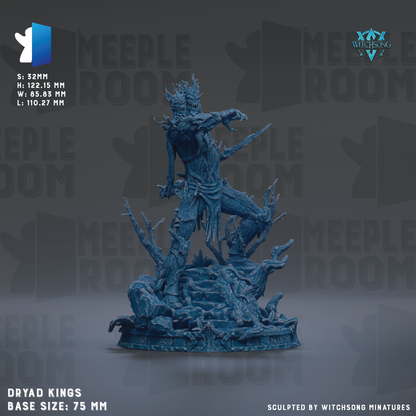 The image is a detailed sculpture of a fantastical creature, likely a dragon or serpent, with intricate details and a dark blue color. The sculpture is displayed on a base that is described as being 7.5 mm in size. The background of the image is a dark gray color, and there is text that reads "MEIPLE ROOM" repeated multiple times throughout the image.