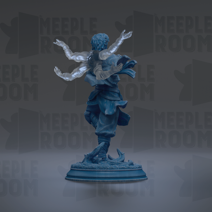 A statue of a person with outstretched arms, standing on a pedestal.