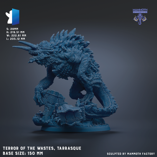 a large, detailed blue figurine of a creature resembling a monster or dragon, with sharp teeth and claws. The creature appears to be a model or sculpture of a fictional monster or dragon, possibly from a fantasy or science fiction setting. The figurine is shown in a close-up view, emphasizing its intricate details and imposing presence. The image does not contain any text or additional objects, and the creature is the sole focus of the image.