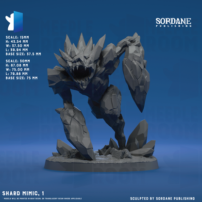 Shard Mimic by Sordane Publishing | Miniature | TTRPG | Unpainted | Print on Demand