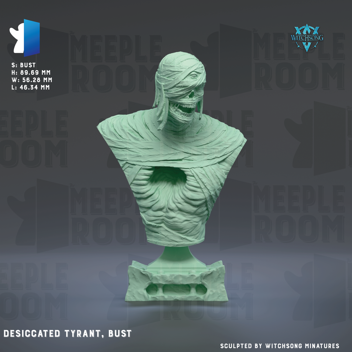 a bust of a person dressed as the character Tyrant from the video game Memento Room.